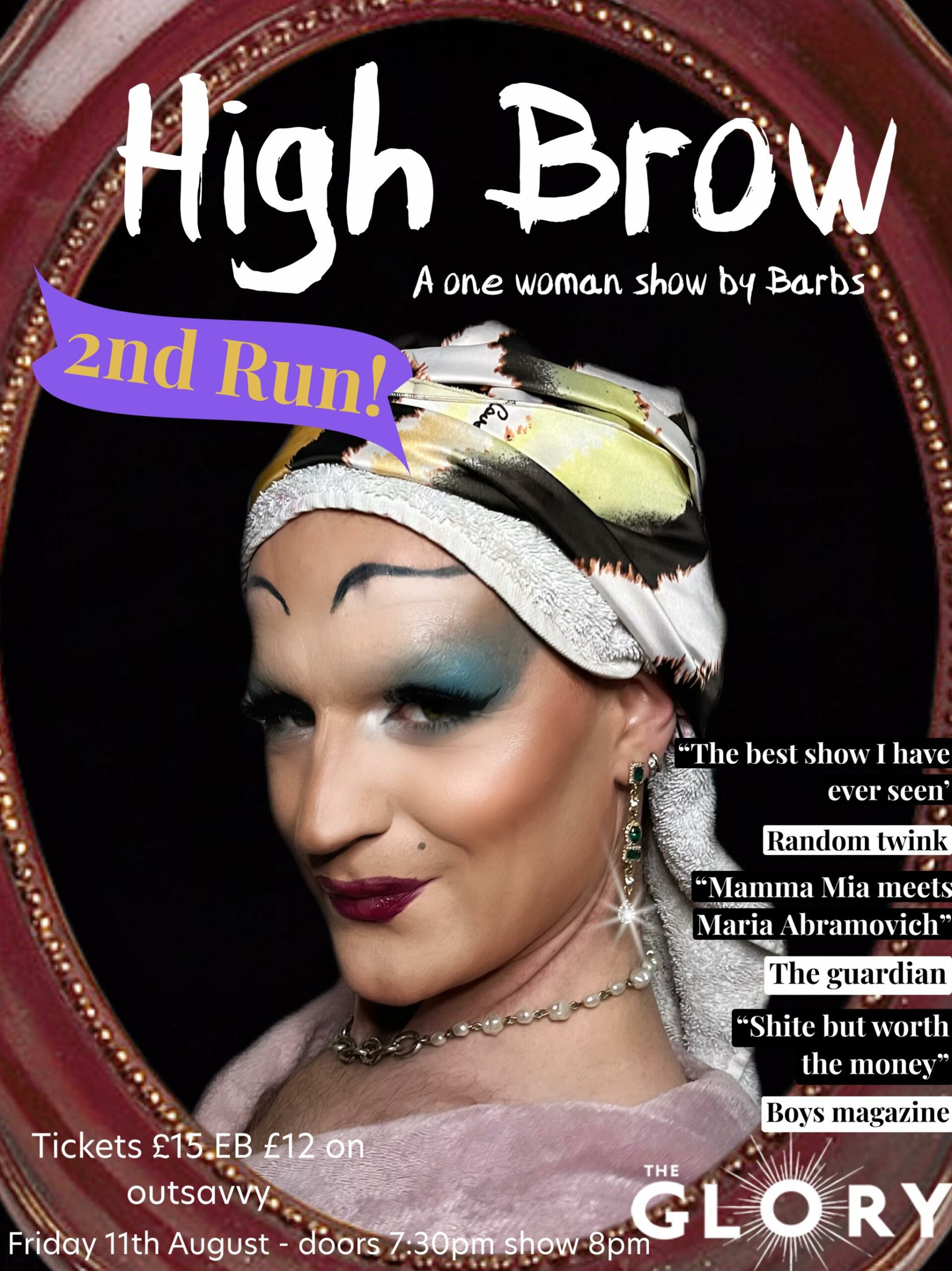CABARET: High Brow – A one woman show by Barbs 2ND RUN
