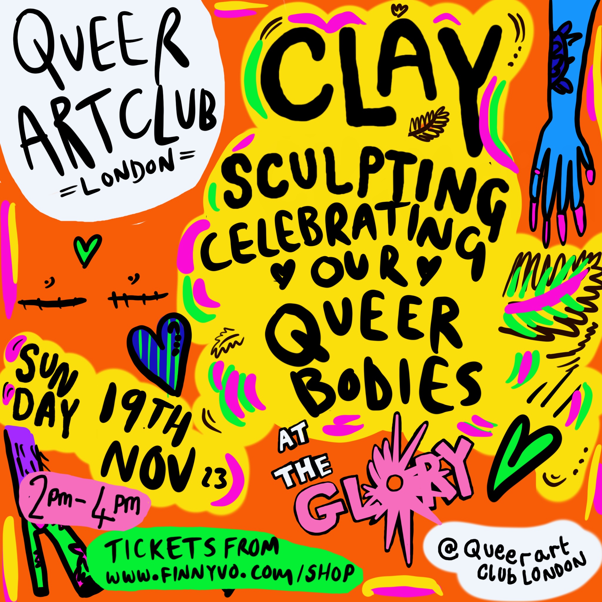 Clay Sculpture, Celebrating our Queer Bodies  – Queer Art Club with Finn Yvo
