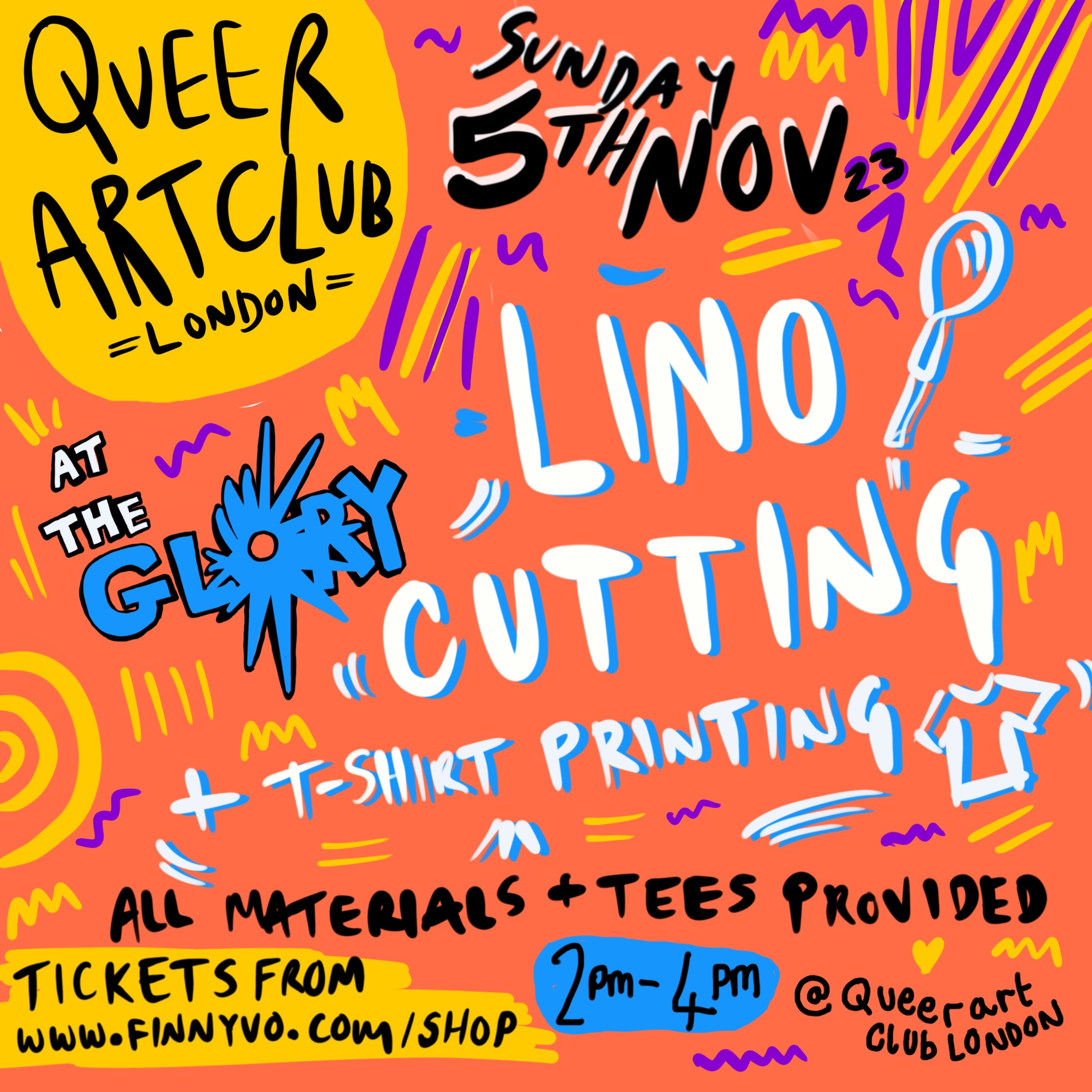 Lino Cutting and T-Shirt Printing – Queer Art Club with Finn Yvo