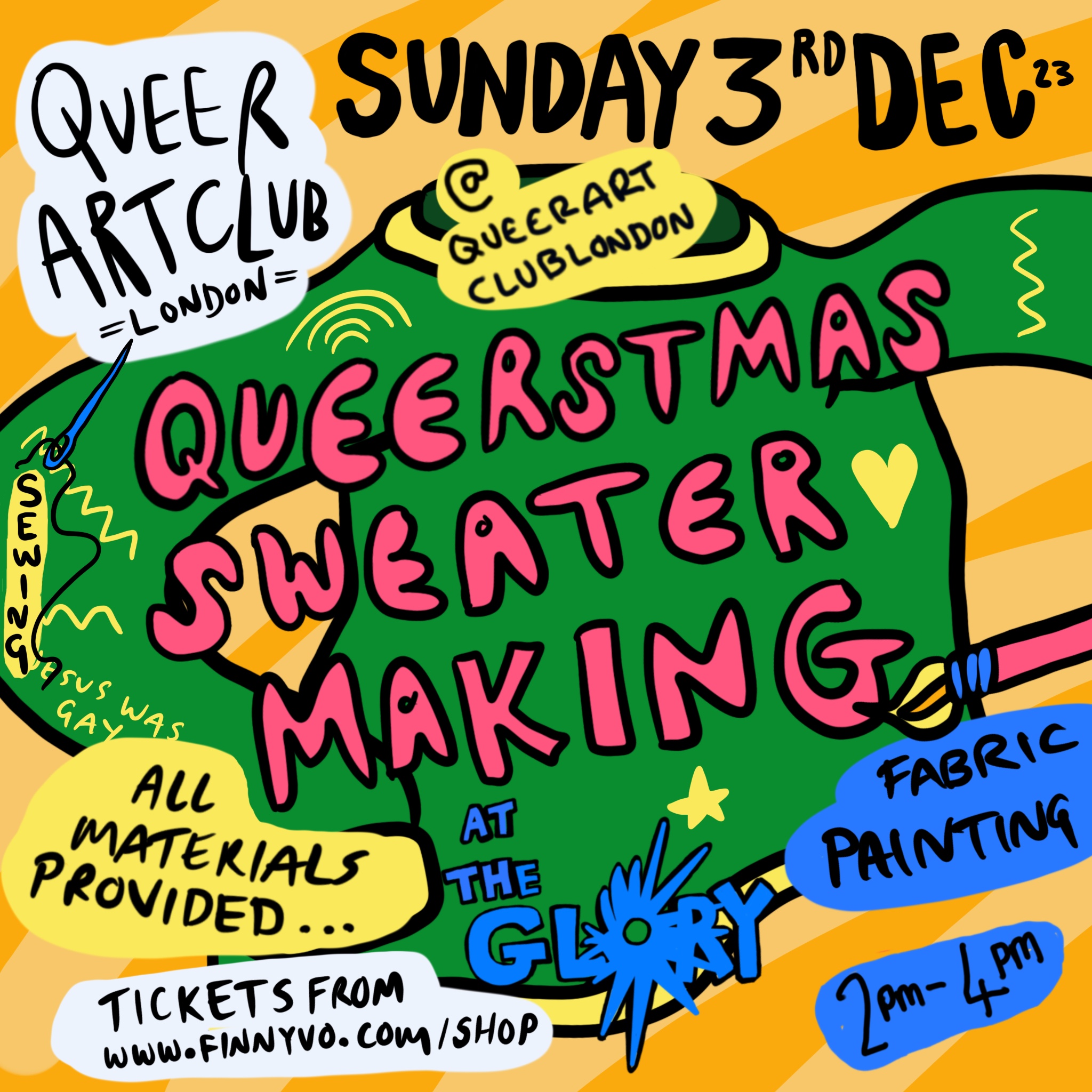 ART: Queer Art Club with Finn Yvo – Queerstmas Sweater Making