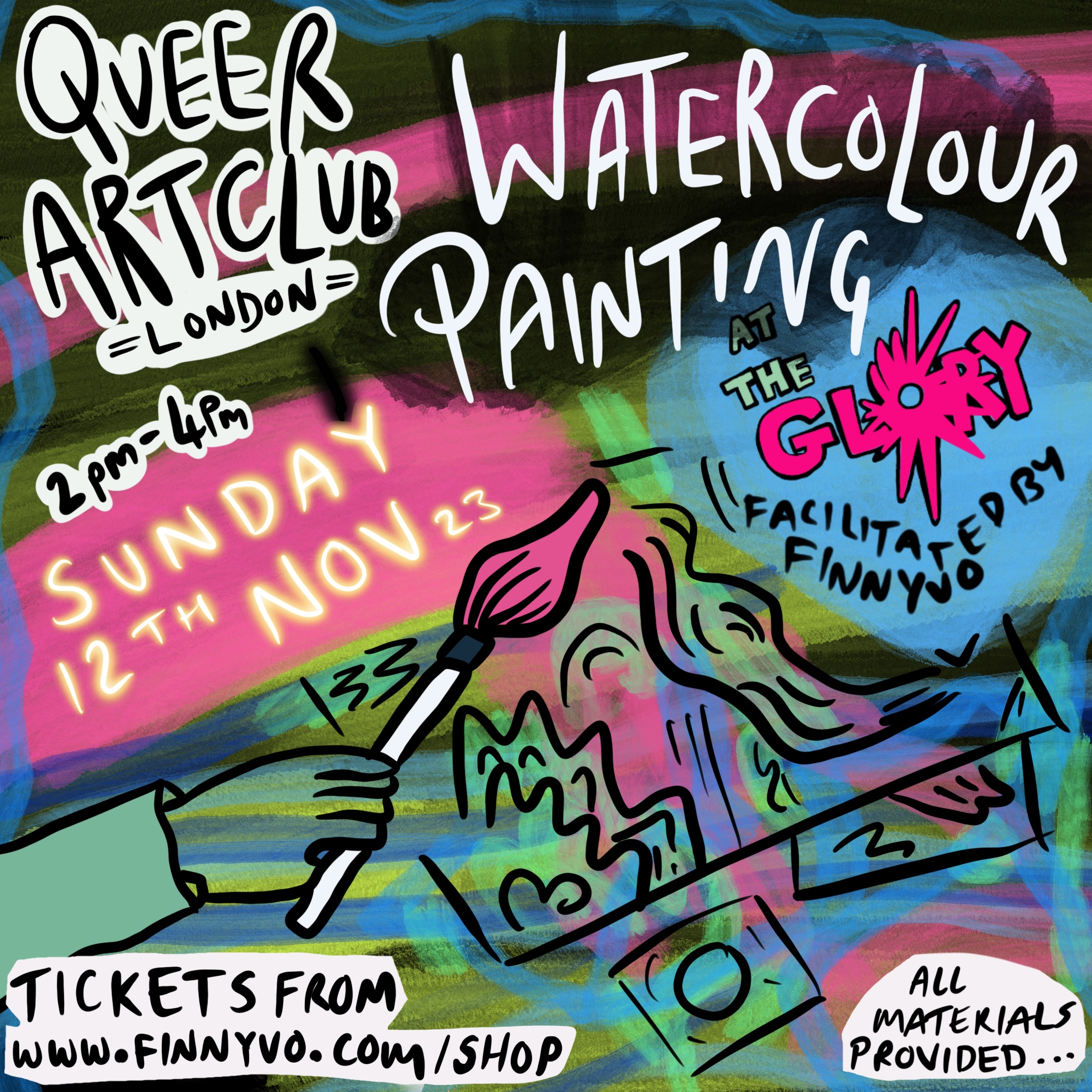 Watercolour Painting  – Queer Art Club with Finn Yvo